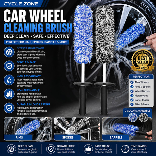 Car wheel cleaning - cleaning, brush