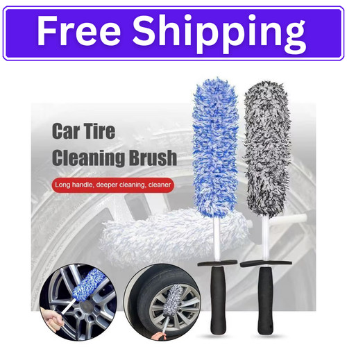 Car wheel cleaning - wheel, brush