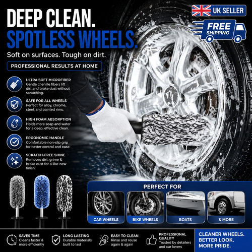 Car wheel cleaning - wheel, plush