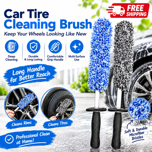 Car wheel cleaning - cleaning, brush