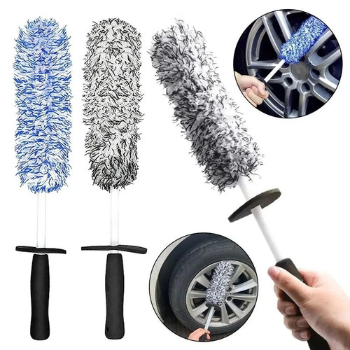 Car wheel cleaning brush - car, plush