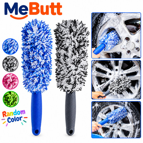 Car wheel cleaning - car, brush