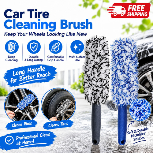Car wheel cleaning brush - brush, plush